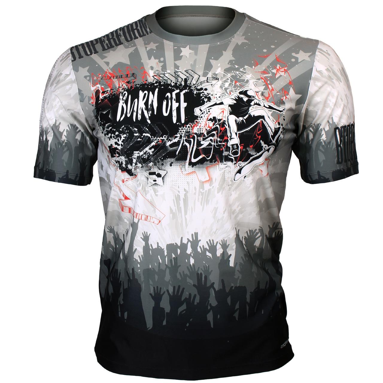 Btoperform Burn off - Wild Full Graphic Loose-fit Crew neck T-Shirts FR-358W