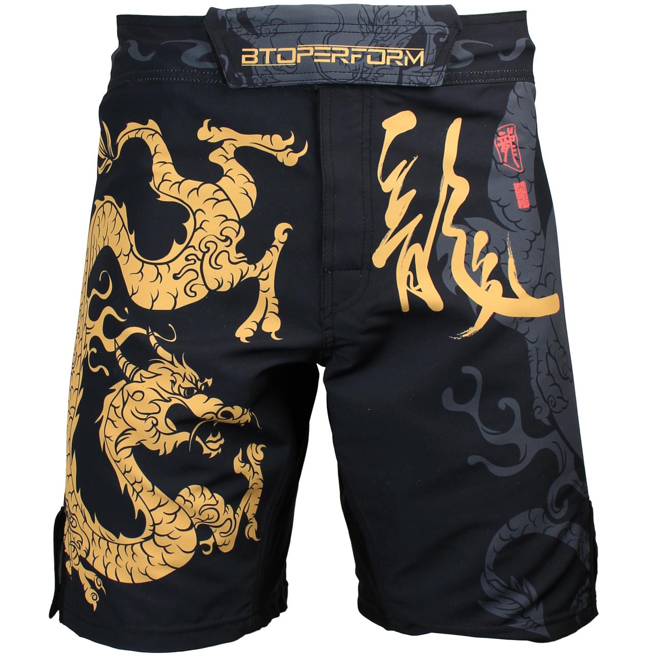 Btoperform Golden Dragon Full Graphic Mma Fight Cycling Shorts FS-64