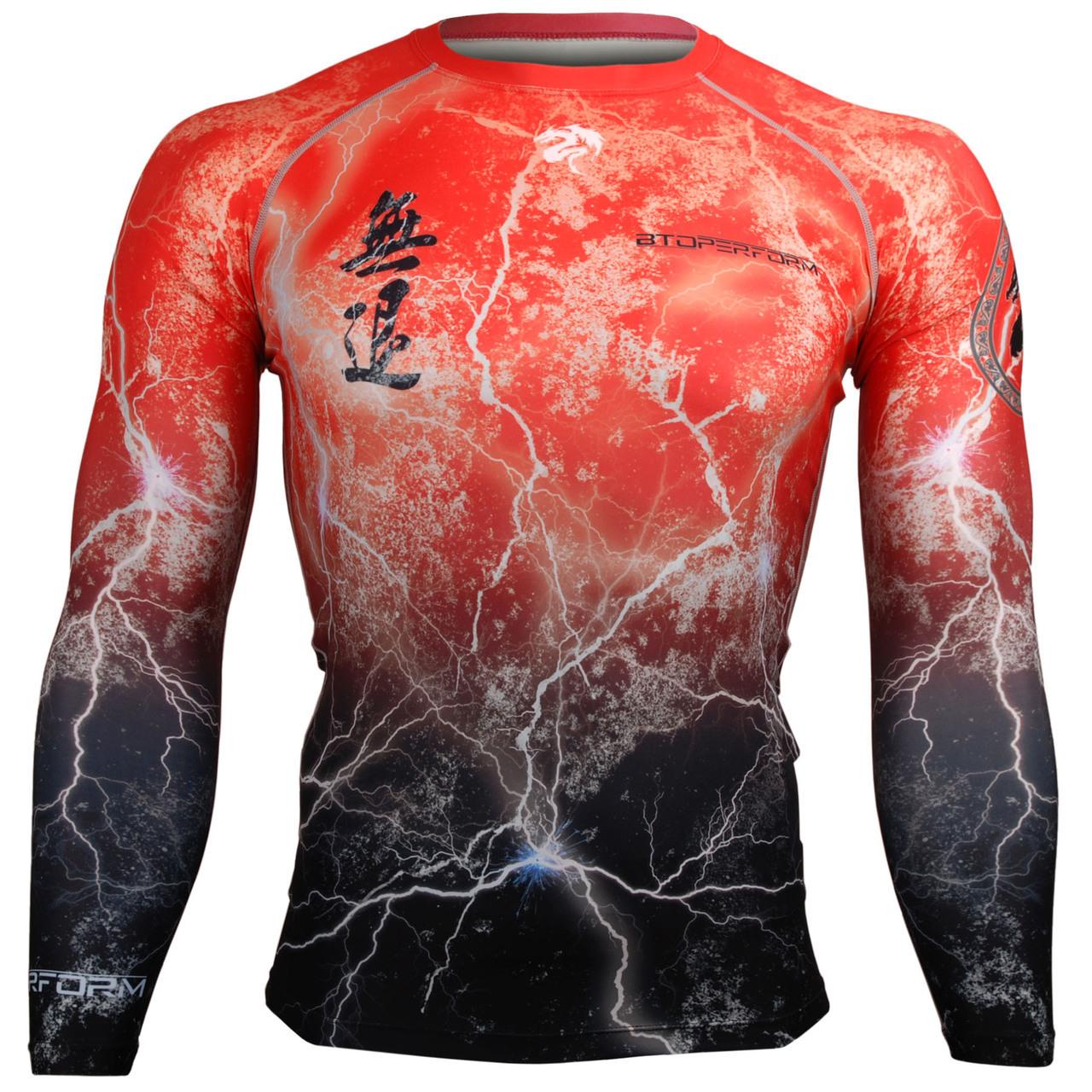 Btoperform No Retreat Thunder Red FX-103R Compression Top MMA Jersey Shirts