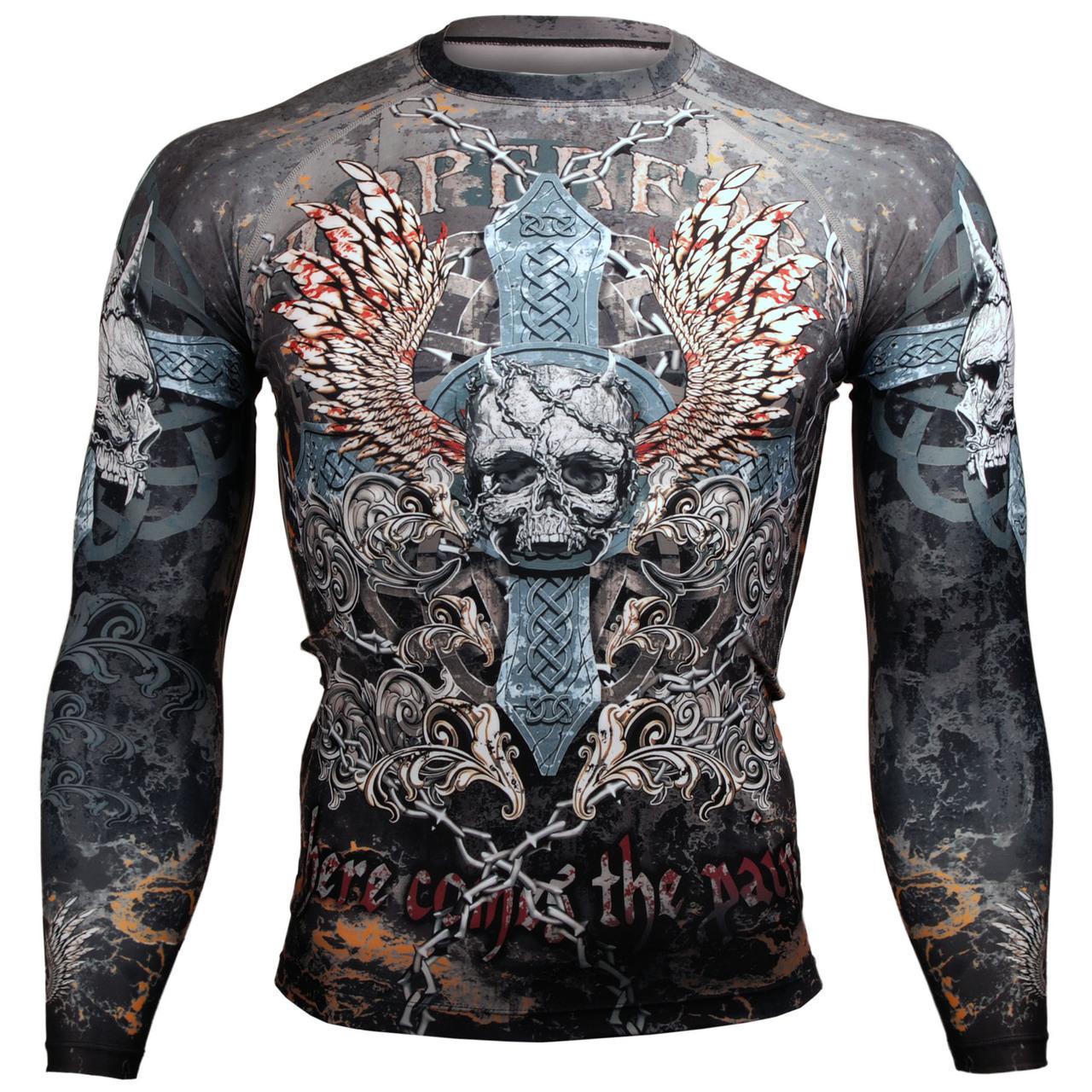 Btoperform Skull Cross FX-106 Compression Top MMA Jersey Shirts