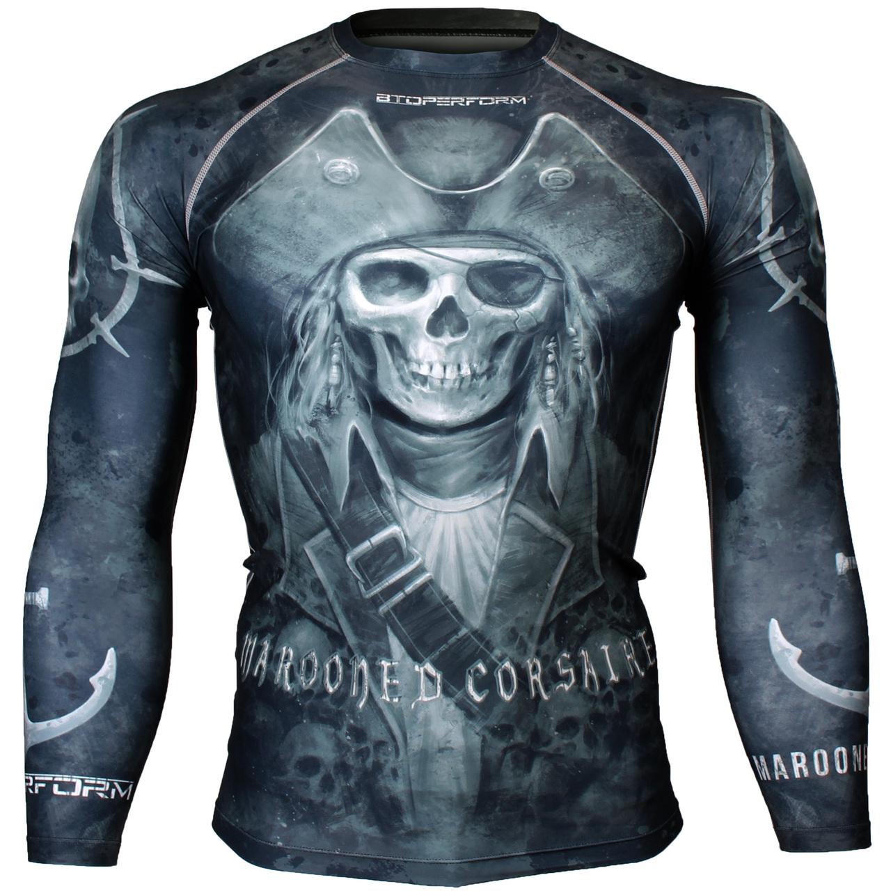 Btoperform Marooned Corsaire Black Full Graphic Compression Long Sleeve Shirts FX-112K
