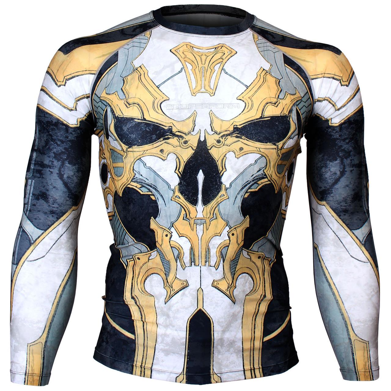 Btoperform Golden Army - Yellow Full Graphic Compression Long Sleeve Shirts FX-131Y