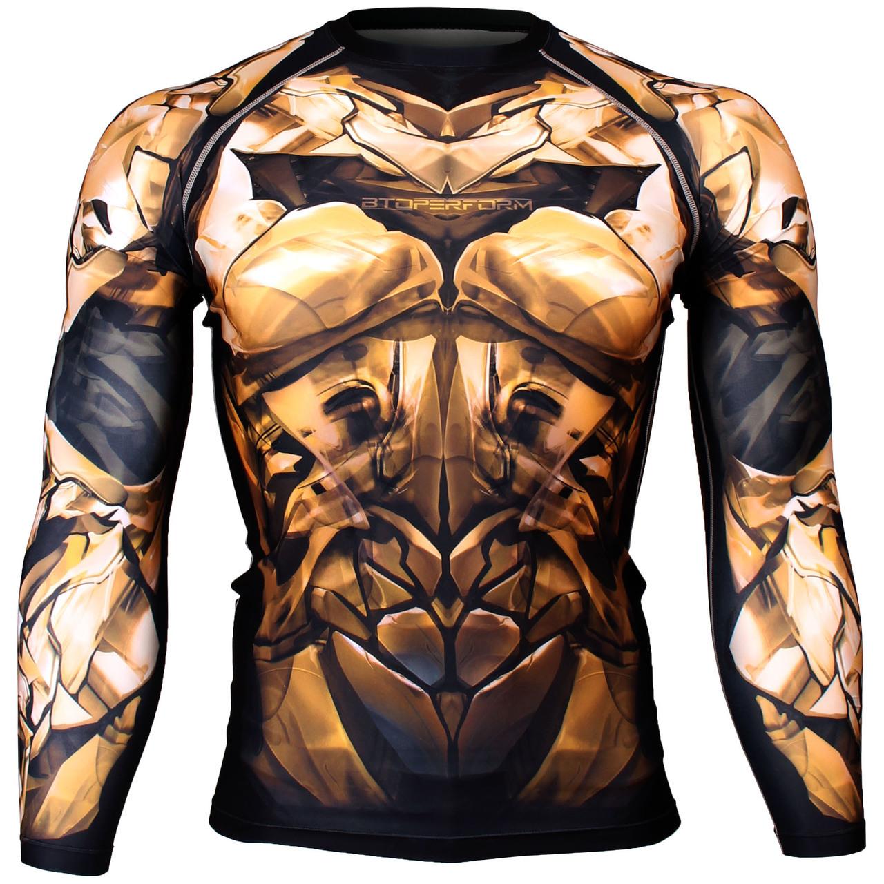 Btoperform Dark Knight - Gold Full Graphic Compression Long Sleeve Shirts FX-135G