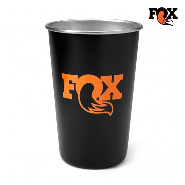 Fox Steel Pint Glass Stainless Black Cup