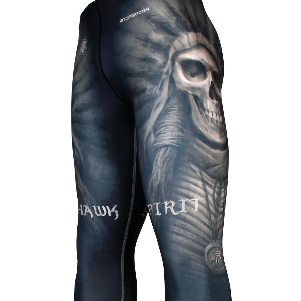 Btoperform No Retreat Thunder Blue FY-102K Compression Leggings Bottom MMA Tights