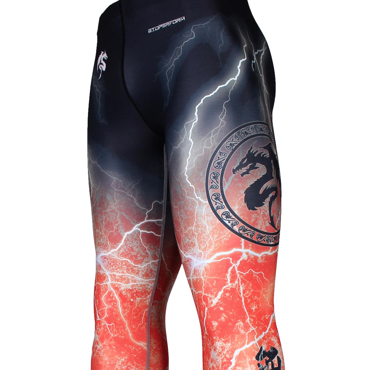 Btoperform No Retreat Thunder Red FY-103R Compression Leggings Bottom MMA Tights