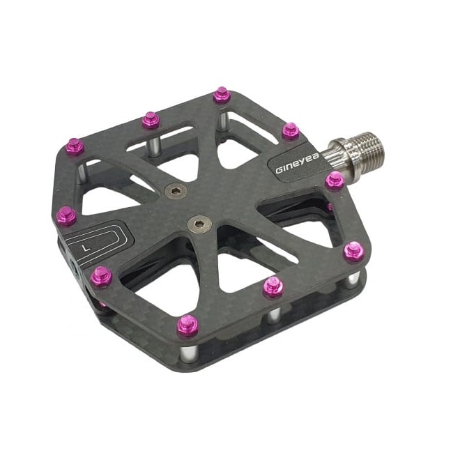 Gineyea 3K Carbon Flat Pedals 3-Bearing No.C525