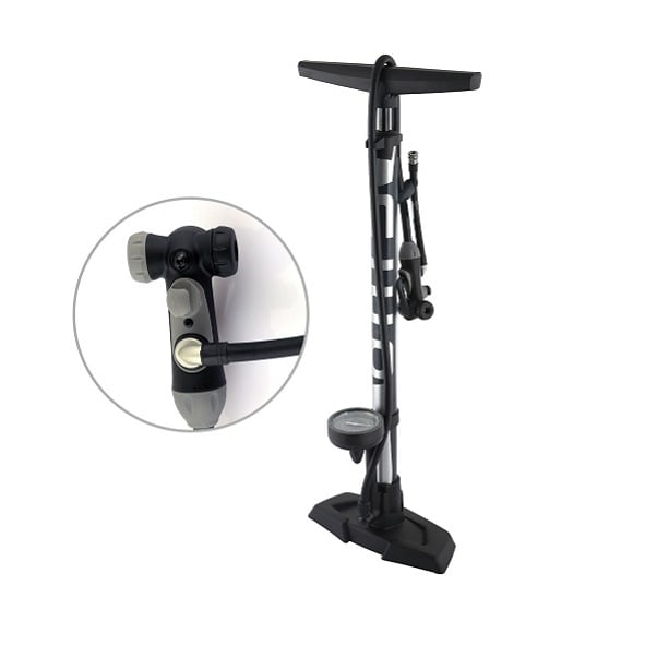 Giyo GF57ED DVD Head Aluminum Gage 12 Floor Pump