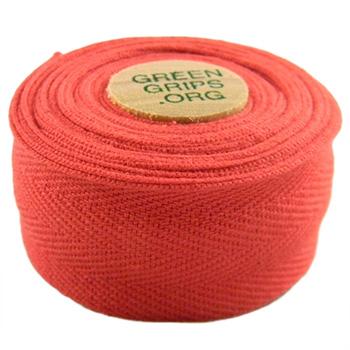 GREEN GRIPS ECO-FRIENDLY BAR TAPE WITH 2 WOODEN CORK END PLUGS CHERRY RED