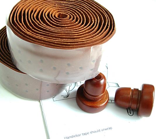 Gyes GT-01H Handle bar Leather Tape Brown
