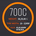 Tubolito Tube TUBO-ROAD-700C 18-32c 42mm Valve Black