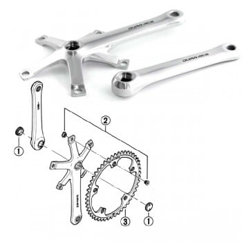 Shimano Dura-Ace FC-7600 (165-172.5mm, without chaining/crankam caps)
