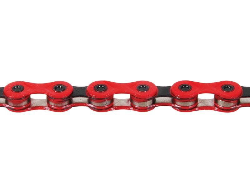 KMC X9 bicycle chain 9speed red black 