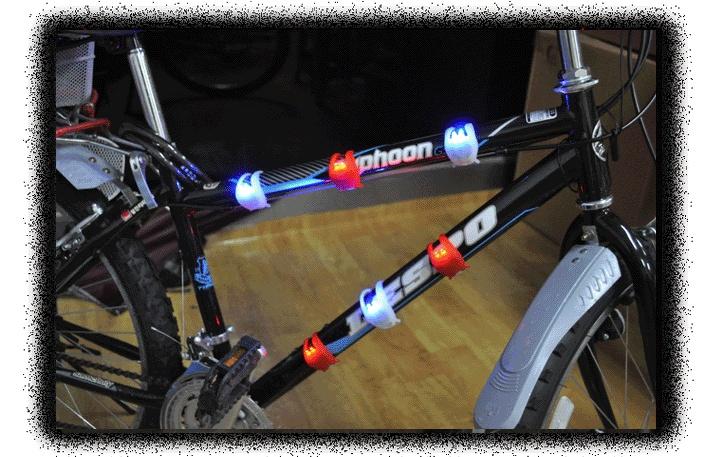 BICYCLE FIETS LAMP SILICON SET 2 LIGHTS BLUE REAR