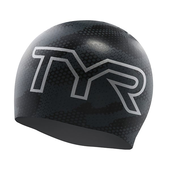 Swim-hero TYR Somo Hex Silicone Swimming Cap GreyBlack