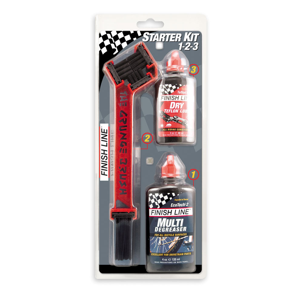 FInish Line Starter Kit 123 Brush Degrease Lube