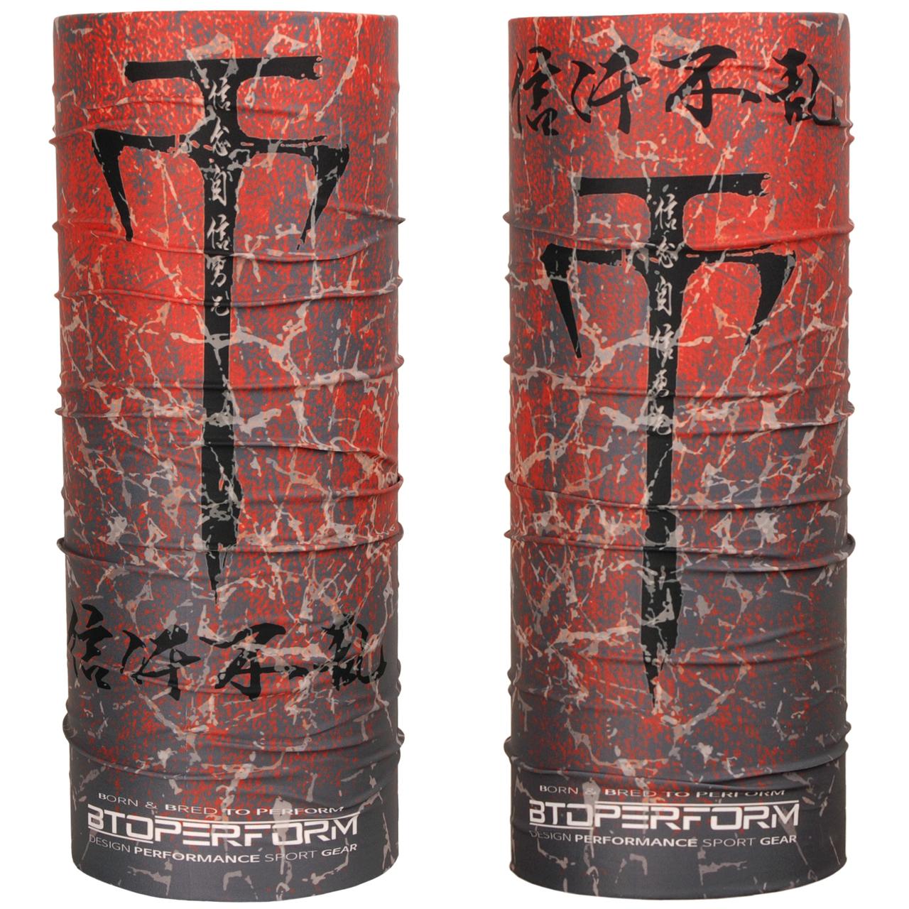 Btoperform Grunge Red Multi-functional Antimicrobial Headwear MH-107R