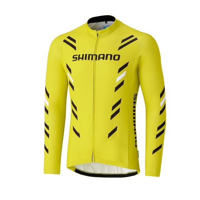 Shimano Thermal Print Long Sleeve Jersey-Lime Yellow