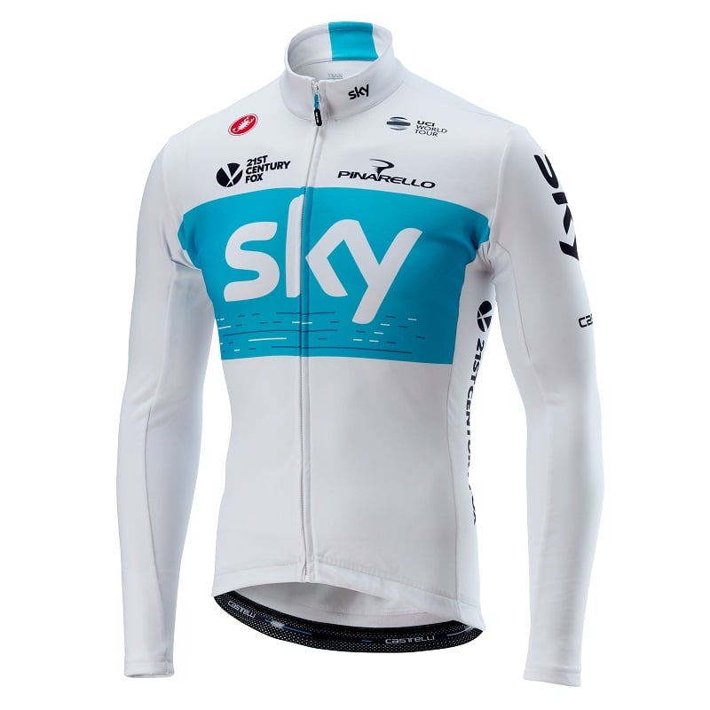 Castelli Team Sky Thermal LS Jersey FZ White