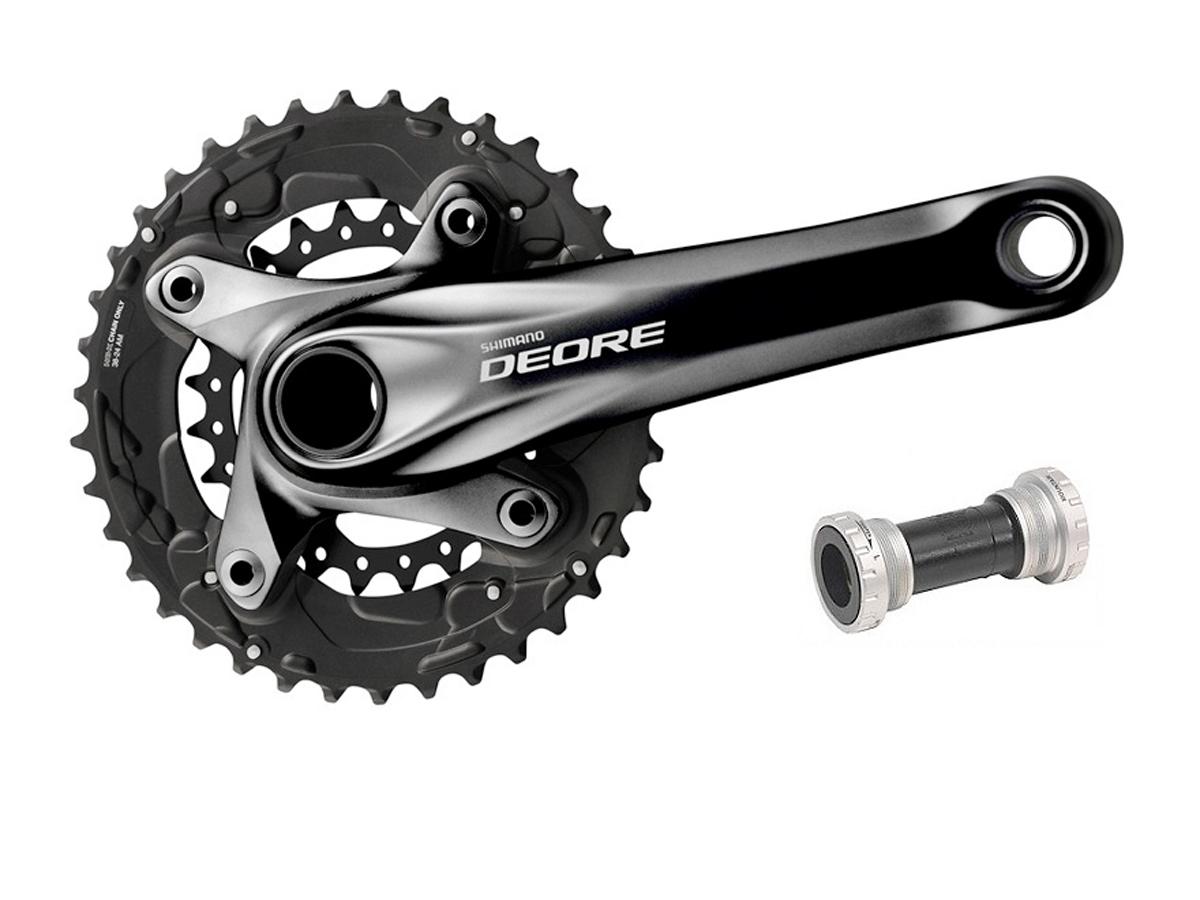 Shimano Fc-m615 Deore 175 40/28t 10-speed W/ Bb Black 