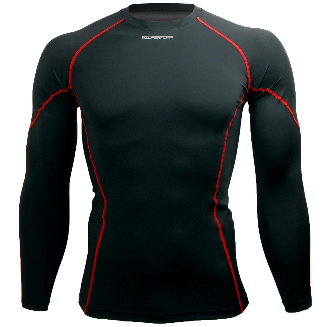 Btoperform Basic BaseLayer Compression MMA Sport Jersey Red Line