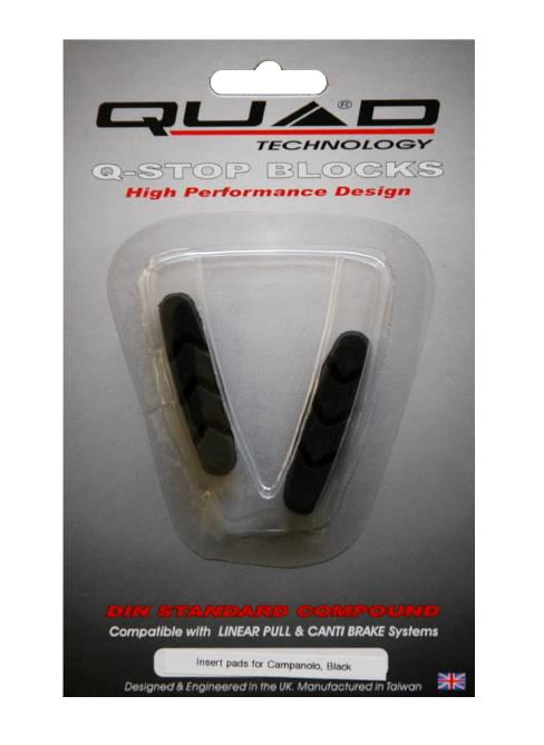 Quad Campagnolo V brake Shoes Pads Black