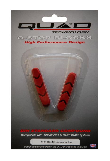 Quad Campagnolo V brake Shoes Pads Red
