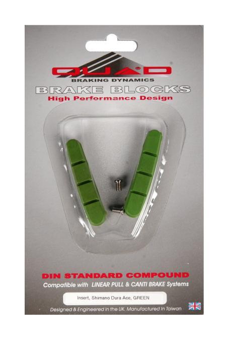 Quad Dura-Ace V brake Shoes Pads Road Bike Green