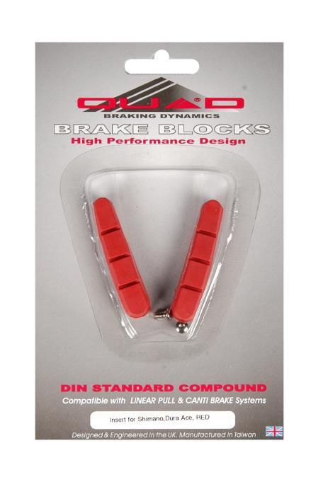 Quad Dura-Ace V brake Shoes Pads Road Bike red