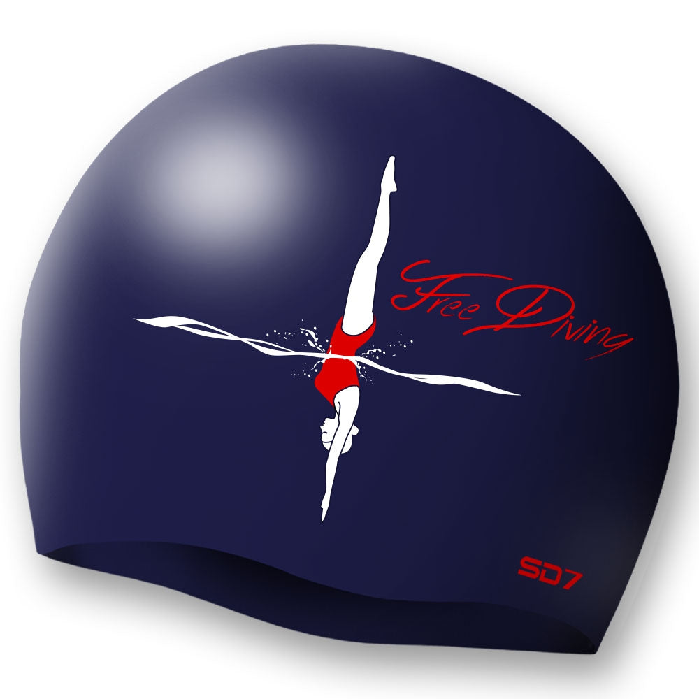 SD Free Daving Silicon Swimming Cap Navy