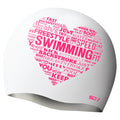 SD Swim Heart White Silicon Swimming Cap