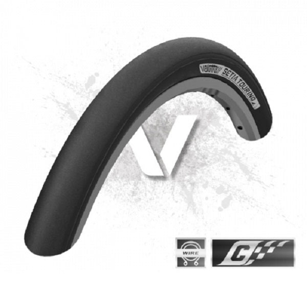 Velotto Setia Touring Mini V2 Clincher Wire Tire 20X1.5 Black