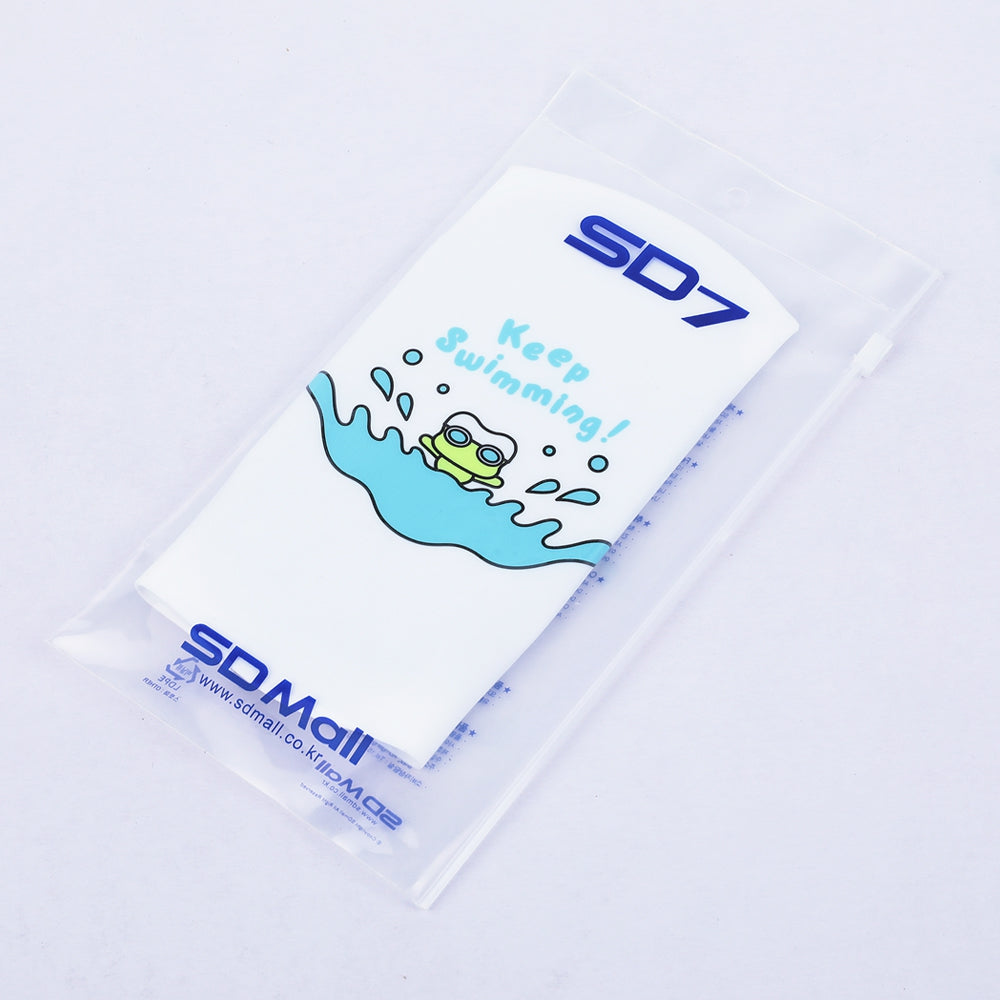 SD Frog Couch White Silicon Swimming Cap