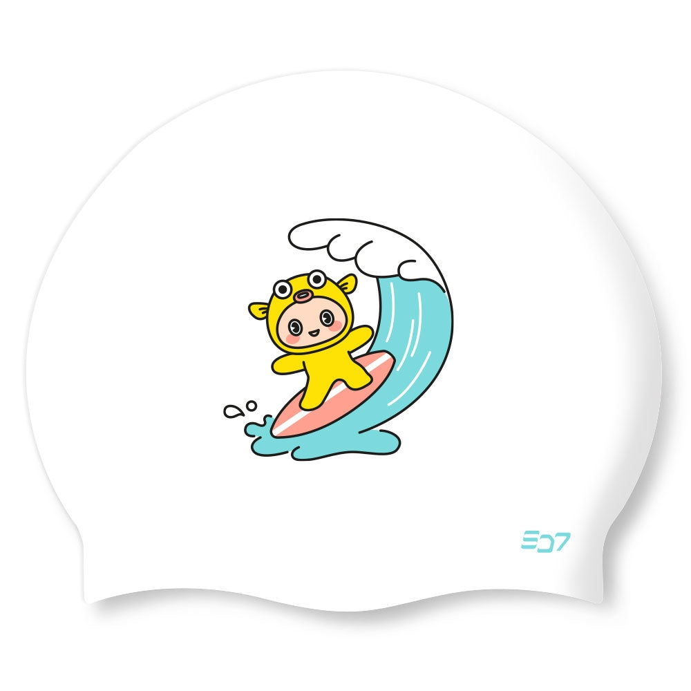 SD Surffing Pinbo White Silicon Swimming Cap
