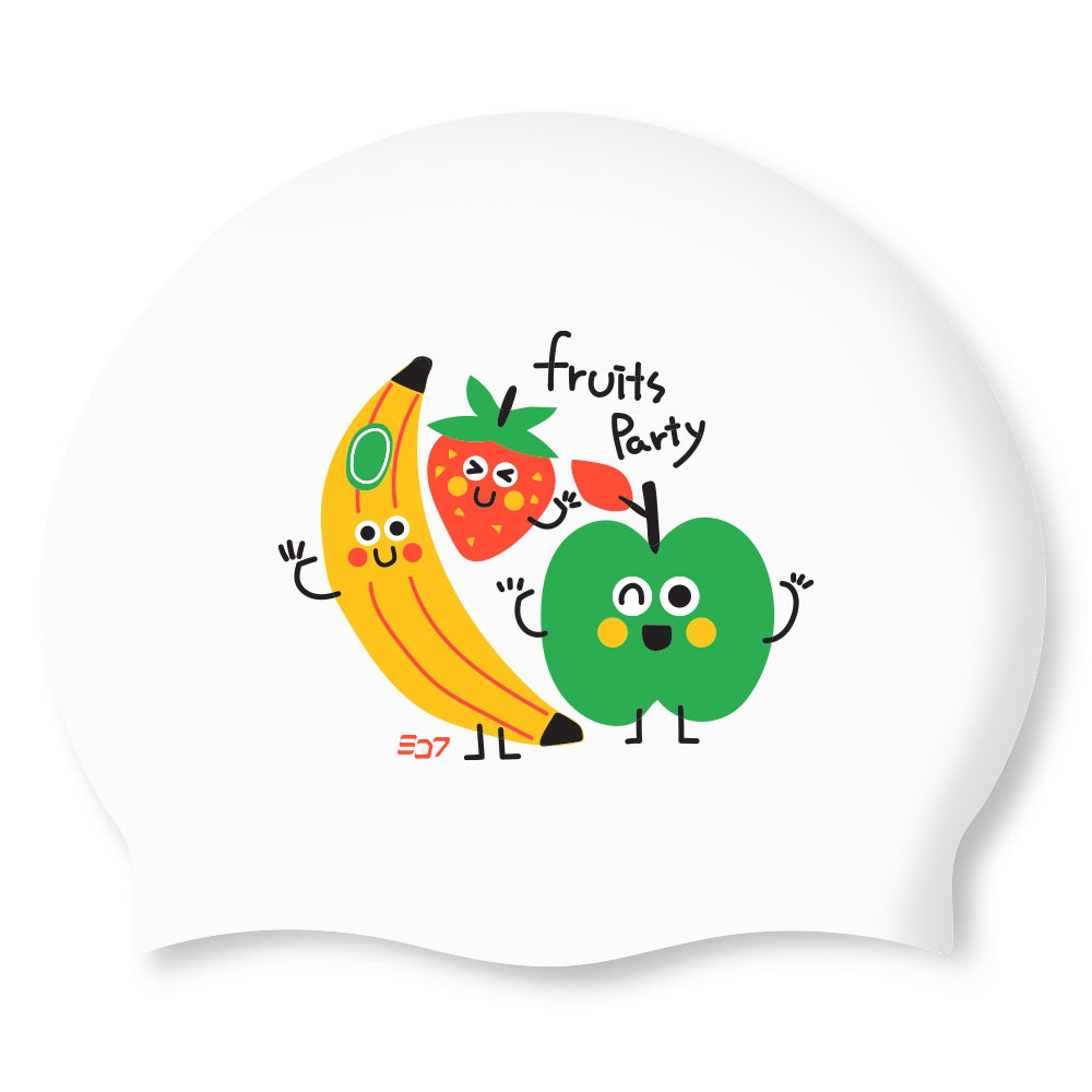 Swim-hero SD7 Fruit Party White Silicone Cap