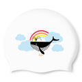 Swim-hero SD7 Dream Whale Silicone Swimming Cap White