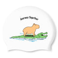 Swim-hero SD7 Animal Partner Silicone Swimming Cap White