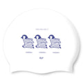 Swim-hero SD7 Silicone Swimming Cap Penguin Run White SGL-CA556