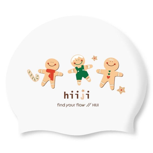 Swim-hero Hiiji Silicone Simming Cap Ginger Man White
