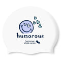 Swim-hero Hiiji Silicone Swimming Cap Design Sensitivity Humorous Smile White