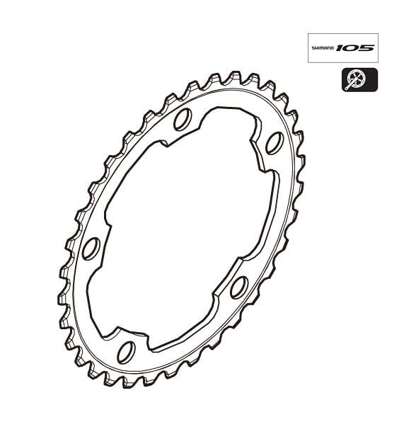 Shimano 105 FC-5650 34T Chainring Silver Y1JL34000