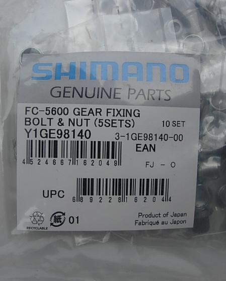 Shimano FC-5600 chainring fixing bolt and nut Y1GE98140
