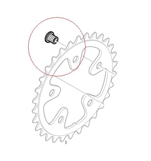 Shimano FC-6604-G Chainring Fixing Bolt 5pcs