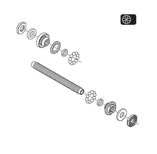 Shimano WH-M505-F Complete Hub Axle Y4CH98040