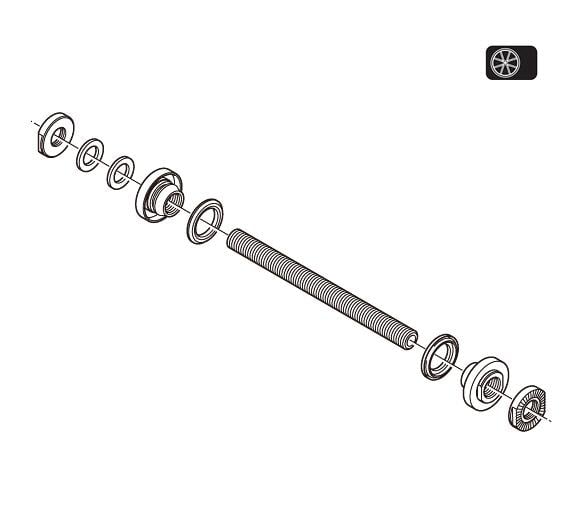 Shimano WH-M765-F Hub Axle Y4BB98010