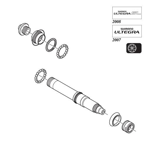 Shimano WH-R601-R Complete Hub Axle Y4CF98050