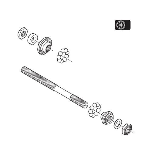 Shimano WH-RS10-R Complete Hub Axle Y4DV98090