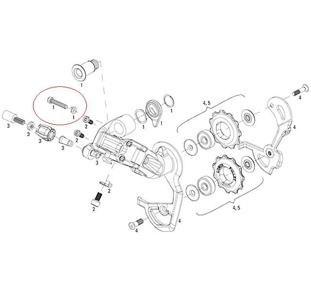 Sram Rear Derailleur B Bolt Kit Red Black