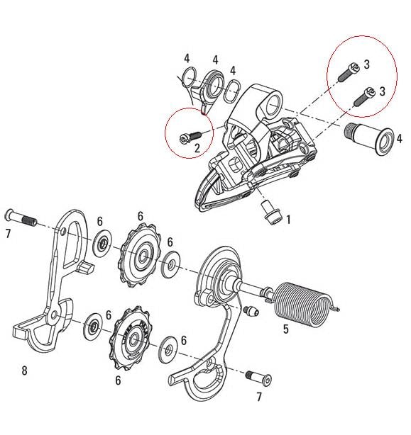 Sram Rear Derailleur B Screw Limit Kit XX