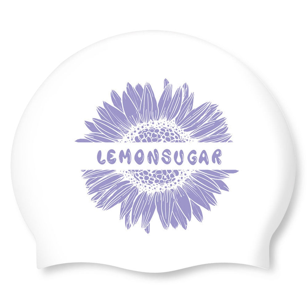 Swim-hero LemonSugar SunFlower Silicone Swimming Cap White